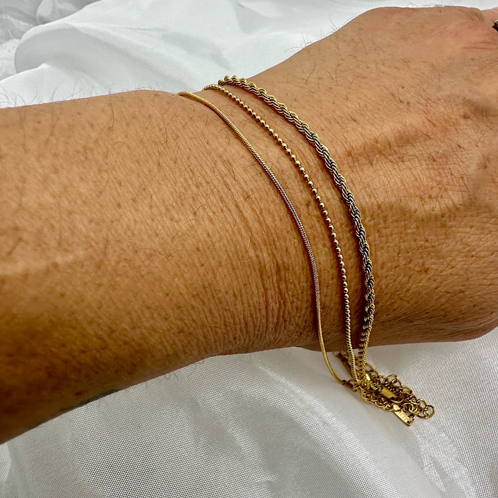 14KT Gold Plated Bracelet Set 6.5 inches